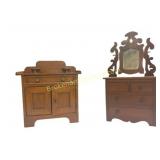 Two Miniature Salesman Sample Wood Cabinets