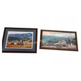 Two Framed Western Cowboy Fine Art Prints