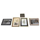 Group of 5 Assorted Framed Fine Art Prints