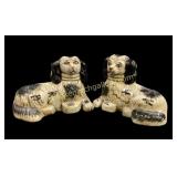Pair Staffordshire Style Spaniels
