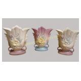 3 Hull ï¿½Magnoliaï¿½ Art Pottery Vases