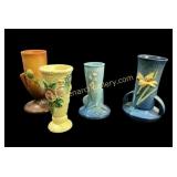 Four Roseville Art Pottery Vases