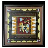 Framed Kaross Worker Embroidered Panel
