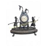 Figural Bronze Mantel Clock, 19 x 17 Inches