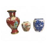 Three Decorative Vases Including Ironstone