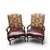 Upholstered Armchairs With Leather Seats