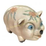Ceramic Piggy Bank with Floral Design