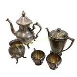 Silver-Plated Tea and Coffee Set with Four Pieces