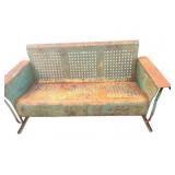 Vintage Bunting Metal Basketweave Glider Sofa