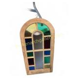 Arched Stained Glass Window Panel, 36x18