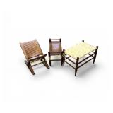 Three Miniature Wooden Furniture Pieces