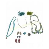 Costume Jewelry Lot With Beaded Neck