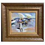 Beach with Figures and Boats, Ventura Diaz