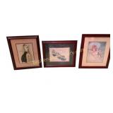 Three Framed Alberto Vargas Pin-Up Prints