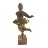 Botero Style Bronze Finish Ballerina Sculpture