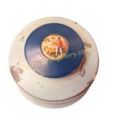 Vintage Musical Powder Box with Glass Liner