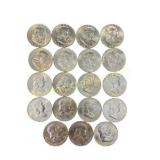 19 Benjamin Franklin Silver Half Dollars