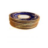 Set 8 Mintons Gilman Collamore Cobalt Plates