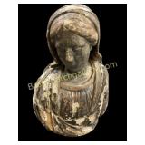 Carved Antique Bust Virgin Mary