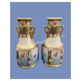 Pair Nippon Porcelain Vases