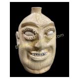 Folk Art Pottery Face Jug