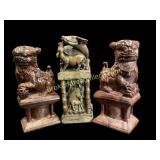 Chinese Seal Stone, Pair Foo Lions