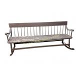 Rare Antique Painted Windsor Rocking Settee