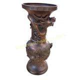 Japanese Bronze Dragon Relief Vase