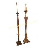 Two Assorted Antique Style Gilt Floor Lamps