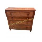NC Walnut & Heart Pine 4 Drawer Chest