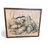 Large Botero Style Figural Picnic