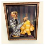 Ivan Duran Expressionist Clown Oil Painting
