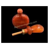 Amber Snuff Bottle and Ladies Parasol Handle