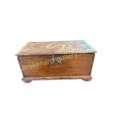 Antique British Carved Oak Document Box