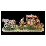 Luigi Fabris Porcelain Horse Drawn Carriage