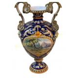 Antique Ginori Italian Majolica Serpent Vase