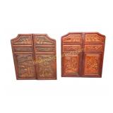Two Pairs Chinese Carved Wood Wall Panels