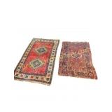 Two Antique Persian Tribal Wool Area Rugs