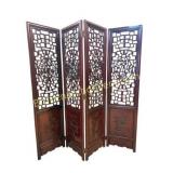 Chinese Carved  4-Panel Folding Screen