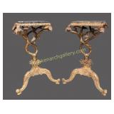 Pair Maitland Smith Faux Bois Side Tables