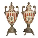 Pair United Wilson Mantle Urns
