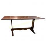 Antique Spanish Revival Oak Trestle Table