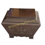 French Carved Mahogany Coal Purdonium Box