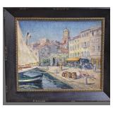 Mid 20th Century French Harbor Scene