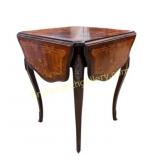 French Louis XV Style Marquetry Drop-Leaf Table