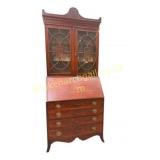 Federal Style Inlaid Mahogany Bureau Bookcase
