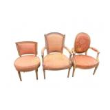 Lot of Three Louis XVI-Style Fauteuils, Side Chair