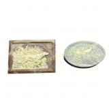 Marble-Look Box and Oval Relief Dish