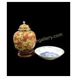 Cloisonne Vase, Fish Plate