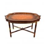Tooled Leather Tray-Top Occasional Table